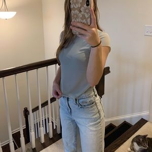 See through sea foam green tee